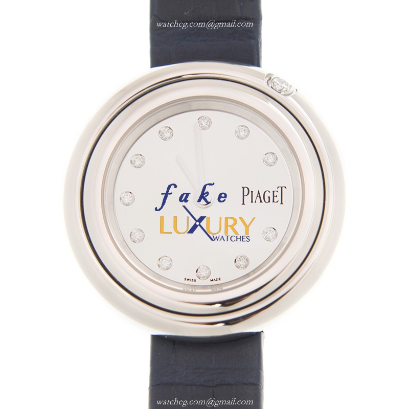 Piaget G0A43080 Replica Watch With Quartz Movement, Silver Dial, Blue Alligator Strap - Luxury Replica Watch