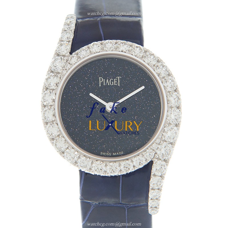 G0A45180 - Piaget Limelight Gala Replica Watch - Quartz - Blue Dial - Alligator Strap - Luxury Replica Watch