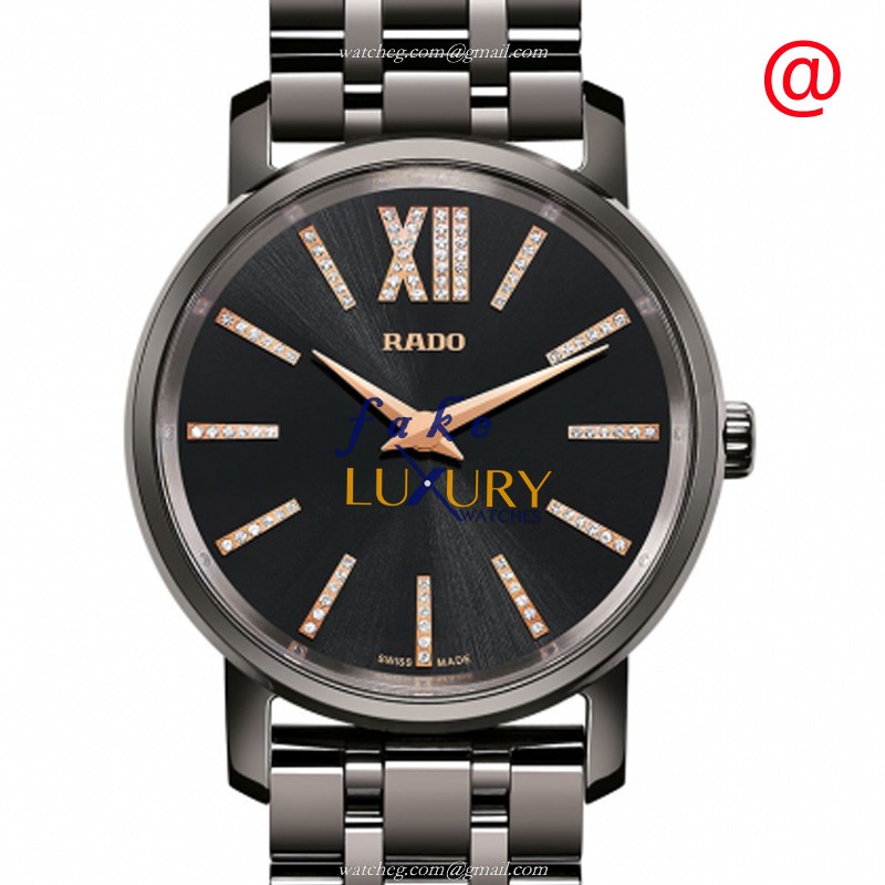 Rado R14064707 Diamaster Replica Watch, Quartz Movement, Black Ceramic Case Strap - Luxury Replica Watch