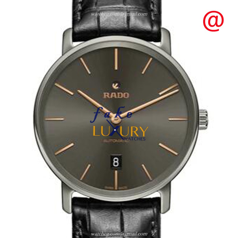 Rado DIAMASTER R14067156 - Replica Watch - Automatic - Gray Dial - Ceramic Case - Leather Strap - Luxury Replica Watch