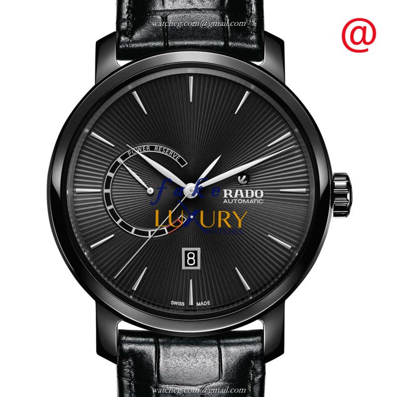 Rado R14137156 Diamaster Replica Watch With Automatic Movement, Black Dial Ceramic Case - Luxury Replica Watch