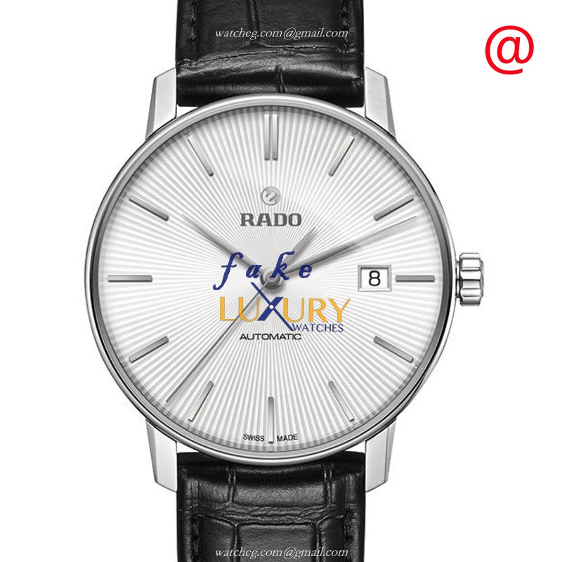 Rado R22860015 Coupole Classic Replica Watch, Automatic, White Dial, Steel Case, Alligator Strap - Luxury Replica Watch