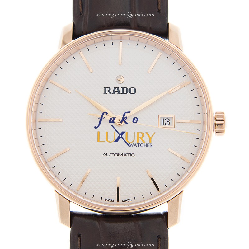 Rado Coupole Classic R22877025 - Replica Watch - 41mm - Automatic - White Dial - Brown Leather Strap - Luxury Replica Watch