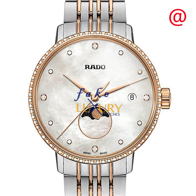 Rado R22882923 Coupole Classic Replica Watch, Quartz Movement, White Dial, Gold-Plated Steel Case - Luxury Replica Watch