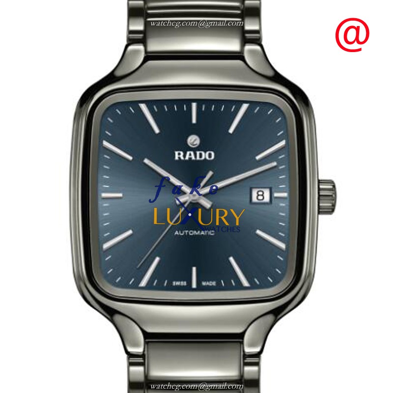 Rado R27077202 TRUE SQUARE Replica Watch Automatic Ceramic 38mm Light Blue Dial Grey Strap - Luxury Replica Watch