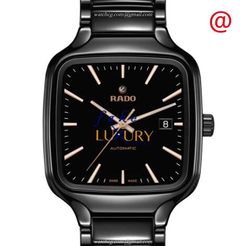 Rado R27078162 TRUE SQUARE Replica Watch, Automatic, Black Dial, Ceramic Case, Stainless Steel Strap - Luxury Replica Watch