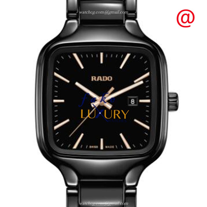 Rado R27080162 True Square Replica Watch, Quartz, Black Dial, Ceramic Case & Strap - Luxury Replica Watch