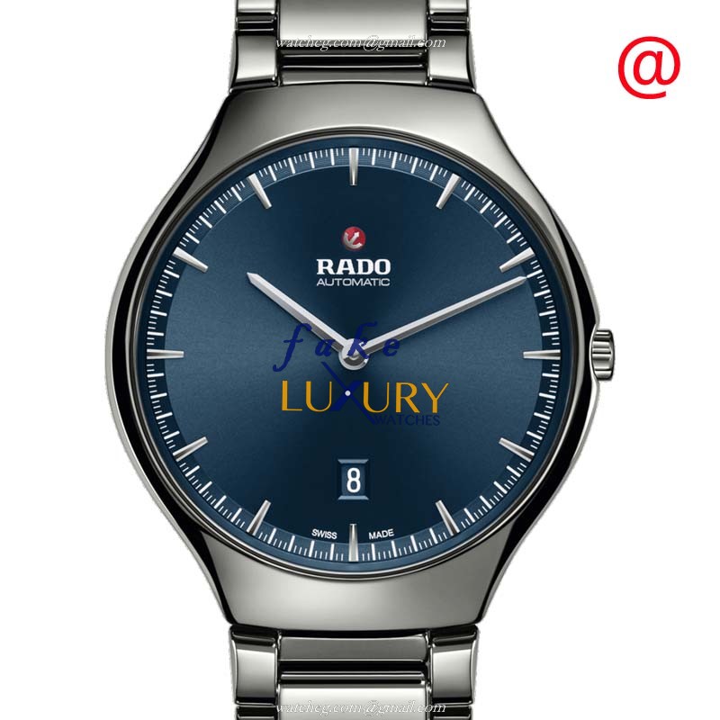 Rado TRUE THINLINE Automatic Ceramic R27088202 Blue Dial Grey Strap Replica Watch - Luxury Replica Watch
