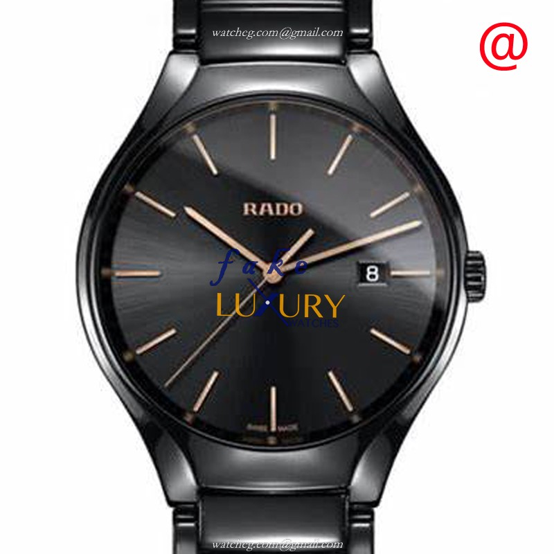Rado TRUE Quartz Ceramic Black Dial - Replica Watch - R27238162 - 40mm - Folding Clasp - Luxury Replica Watch