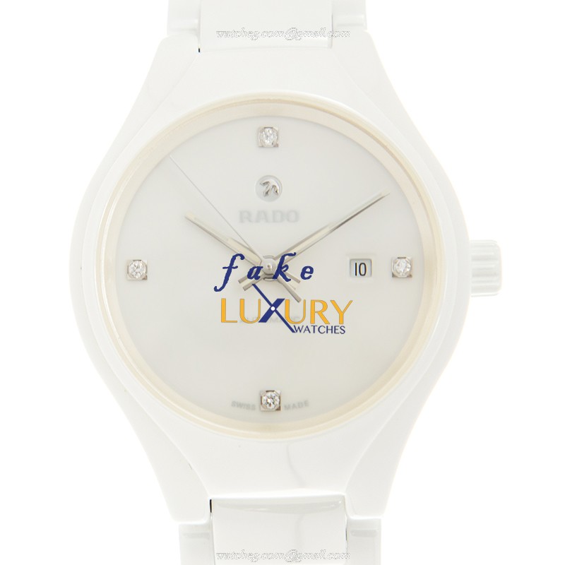 Rado TRUE Automatic Ceramic R27244712 White Dial Ladies Replica Watch - Luxury Replica Watch