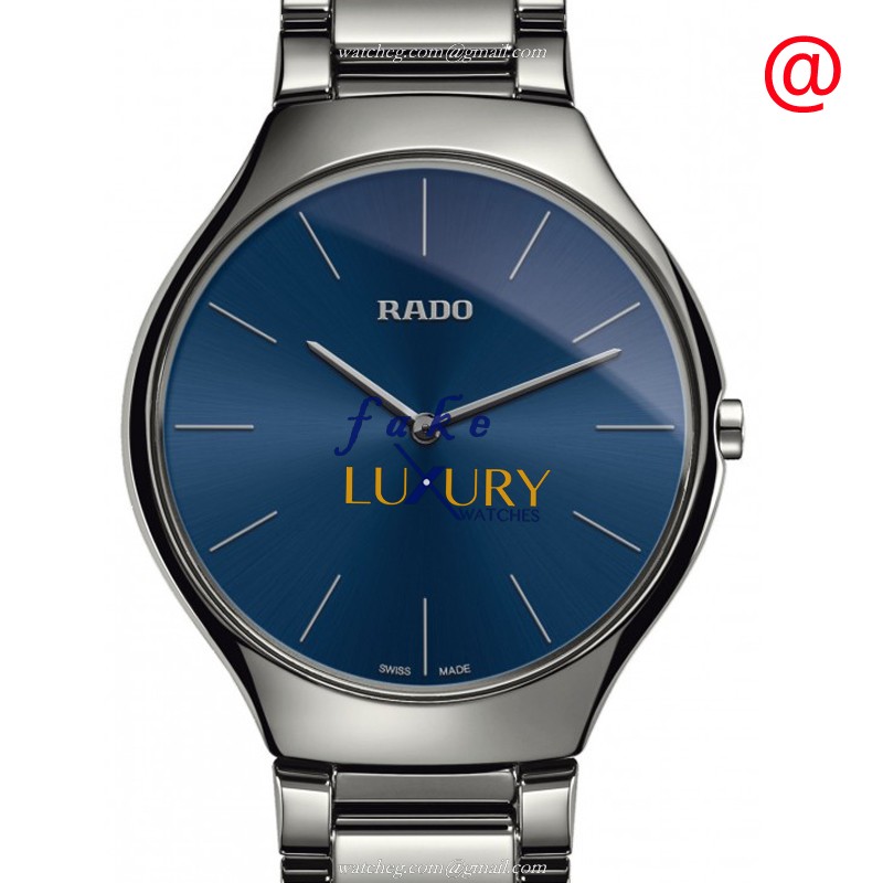 Rado TRUE THINLINE Quartz Replica Watch R27955022 Blue Dial Stainless Steel - Luxury Replica Watch