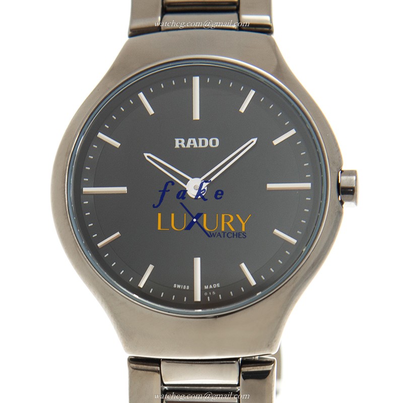 R27956152 - Rado True Thinline Quartz Ceramic Replica Watch - 30mm Black Dial - Luxury Replica Watch