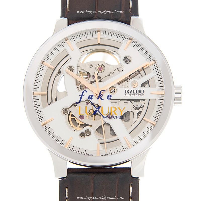 Rado R30179105 CENTRIX | Automatic | Silver Dial Brown Leather | Steel | Replica Watch - Luxury Replica Watch