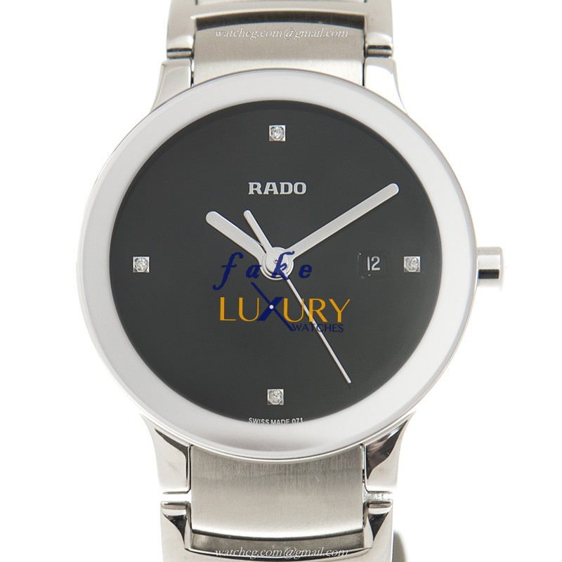 R30928713 - Rado Centrix Replica Watch Quartz Stainless Steel Black Dial Silver Strap - Luxury Replica Watch