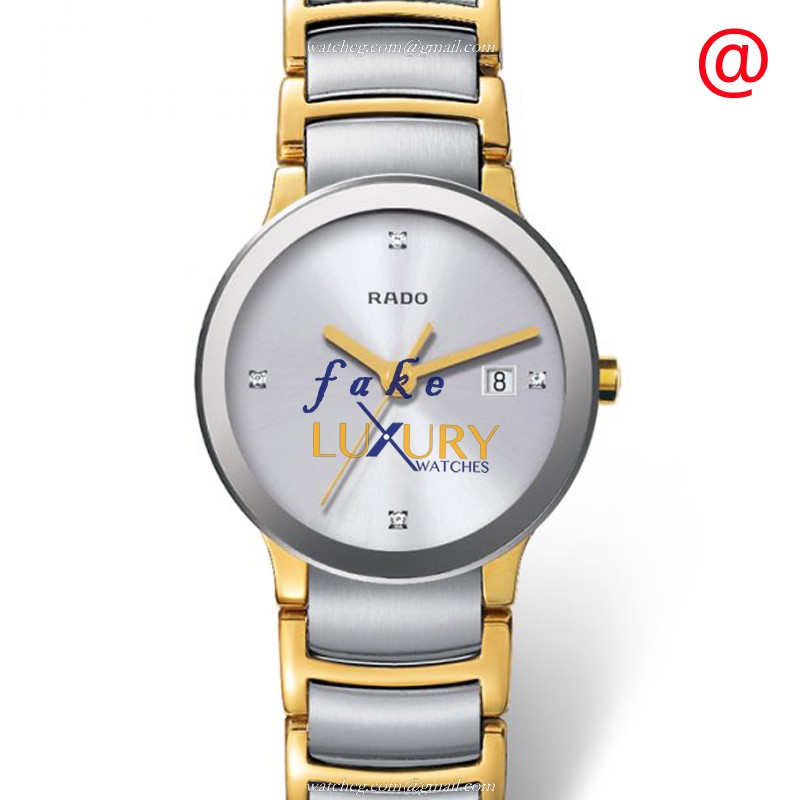 Rado CENTRIX R30932713 Quartz Stainless Steel Silver Dial Gold Strap Replica Watch - Luxury Replica Watch