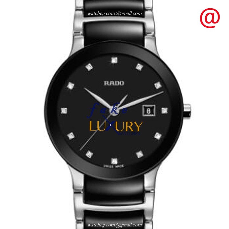 Rado R30935752 Centrix Quartz Stainless Steel Black Dial Replica Watch - Luxury Replica Watch