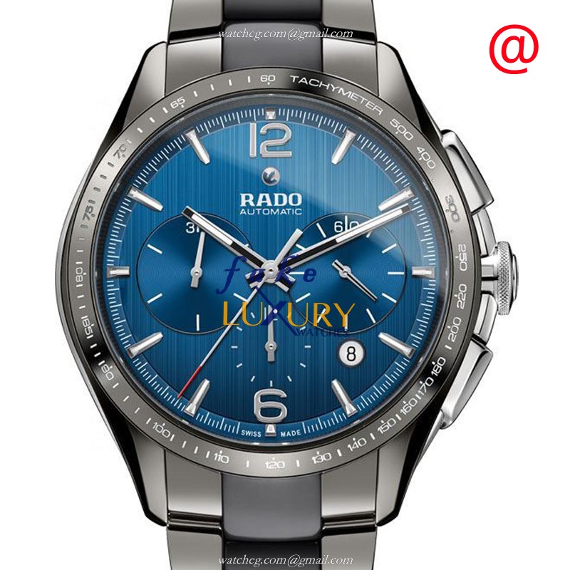 Rado R32120202 Hyperchrome Replica Watch, Automatic, Blue Dial, Ceramic Case, Silver Steel Strap - Luxury Replica Watch