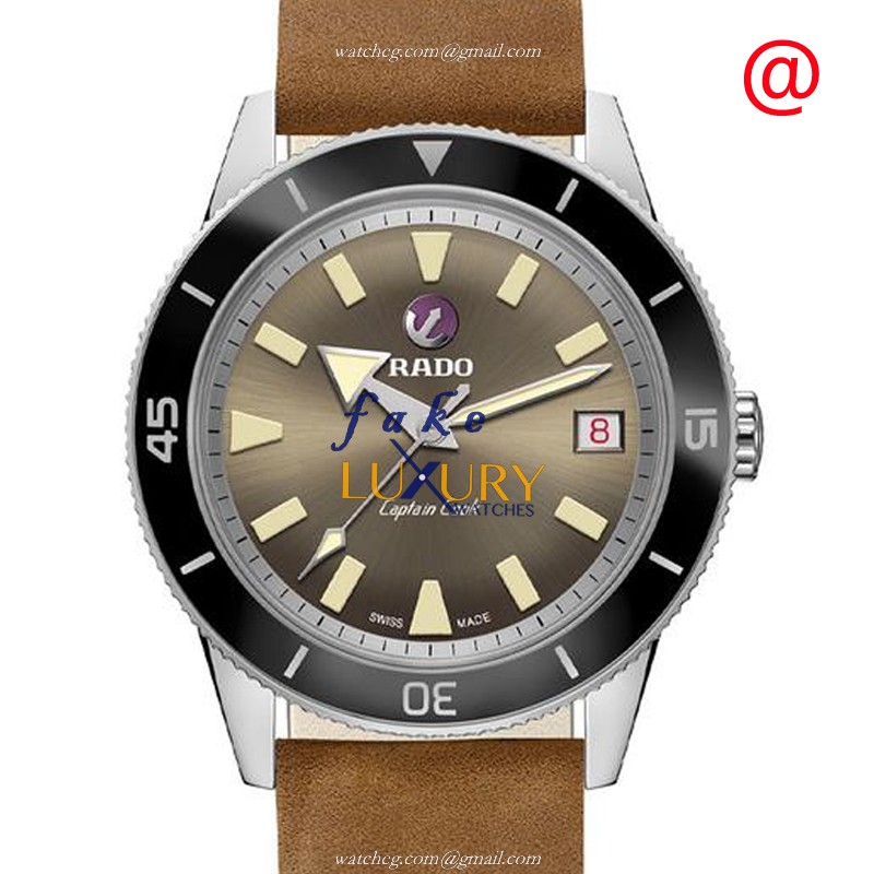 Rado R32500315 Captain Cook Replica Watch Automatic Gray Dial Brown Leather Strap - Luxury Replica Watch