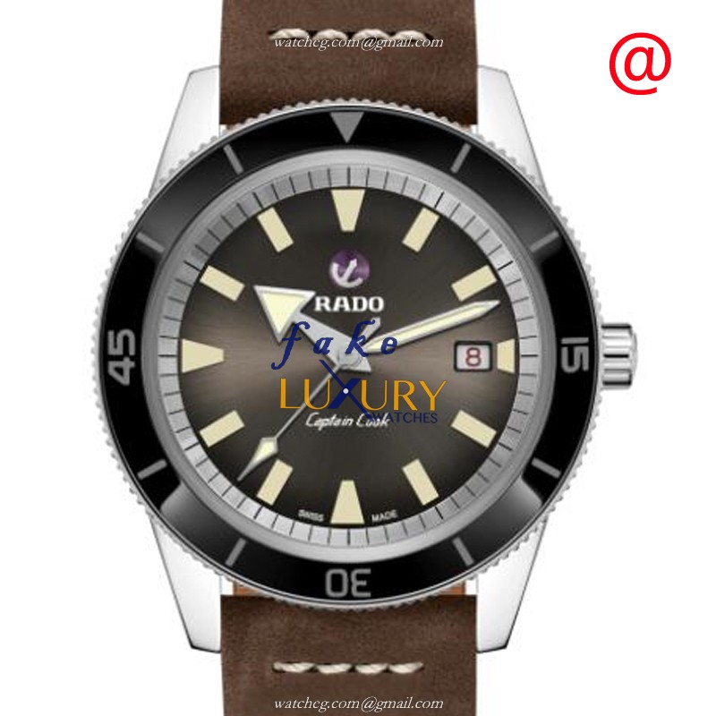 Rado Captain Cook Replica Watch R32505305, Automatic, Brown Dial, Steel Case, Leather Strap - Luxury Replica Watch