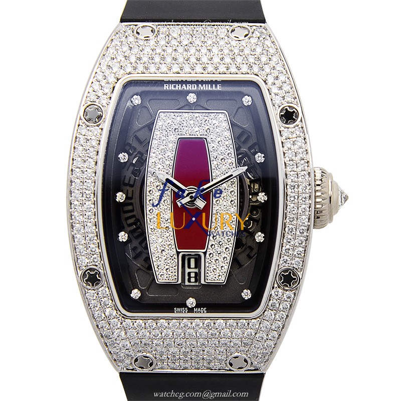 Richard Mille RM007 Ladies Automatic 18kt White Gold Transparent Skull Dial Replica Watch - Luxury Replica Watch