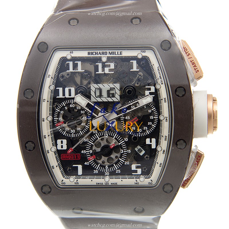 Richard Mille RM011-AN-RG-TZP-Z FELIPE MASSA Gray Dial Automatic Ceramic Replica Watch - Luxury Replica Watch