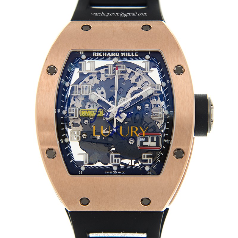 Richard Mille RM029-RG Replica Watch, Automatic Movement, 18kt Rose Gold Case, Black Dial - Luxury Replica Watch