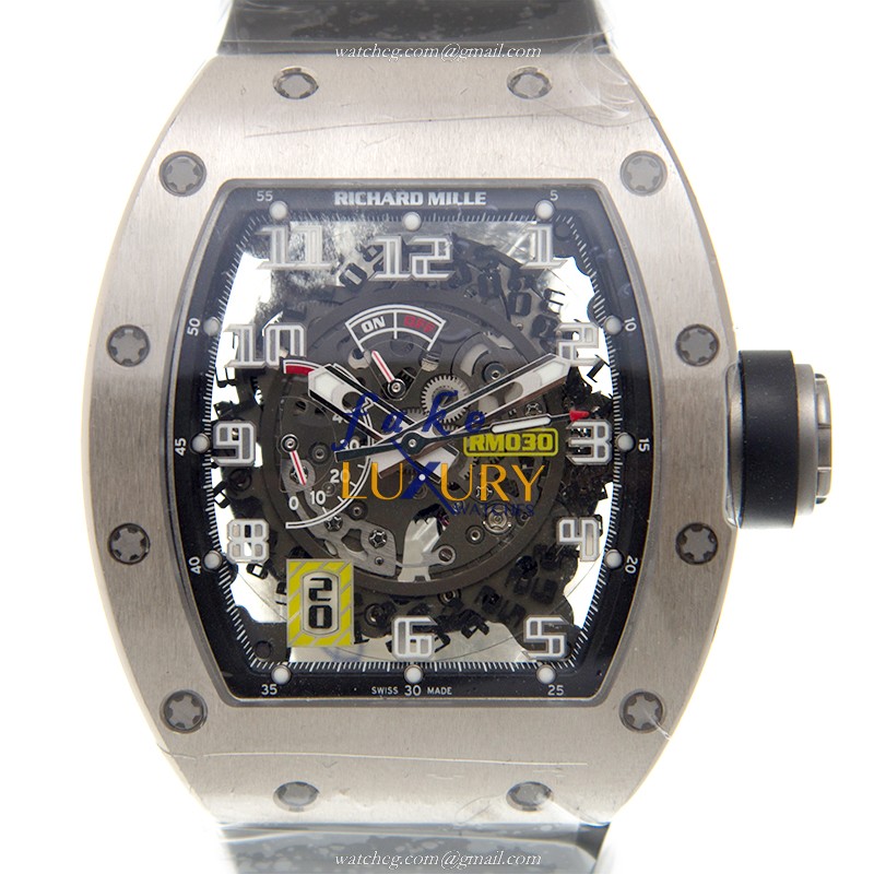 Richard Mille RM030-AL WG Replica Watch, 18kt White Gold Case, Transparent Skull Dial, Automatic - Luxury Replica Watch