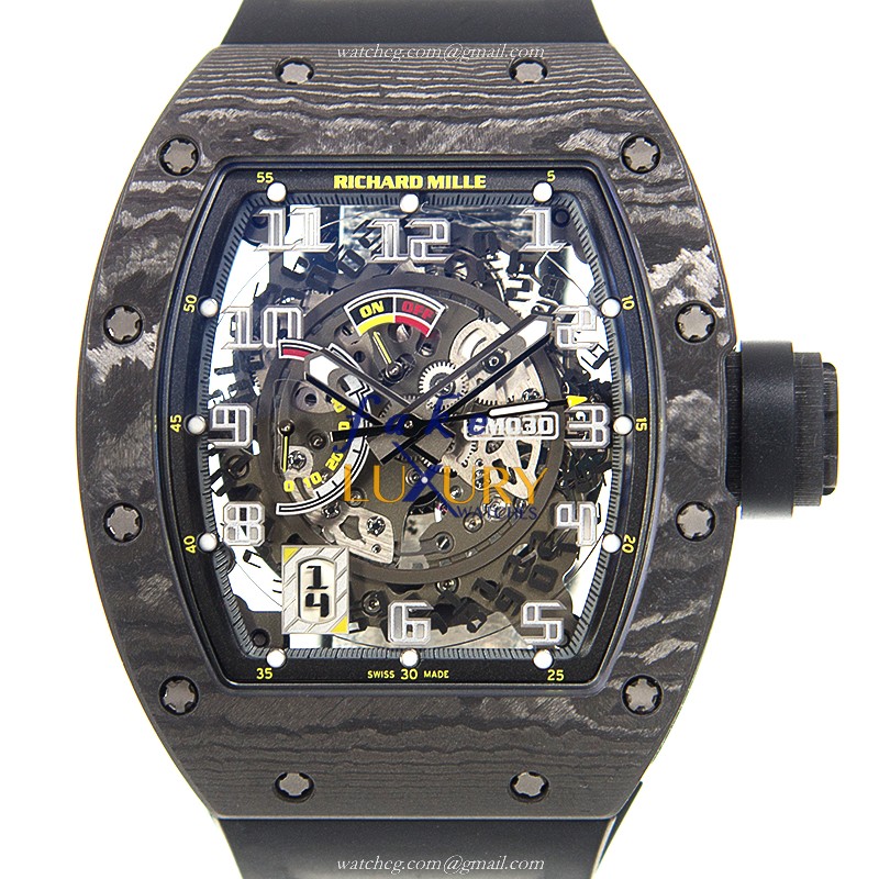 Richard Mille RM030CA Automatic Carbon Fiber Transparent Skull Replica Watch - Luxury Replica Watch