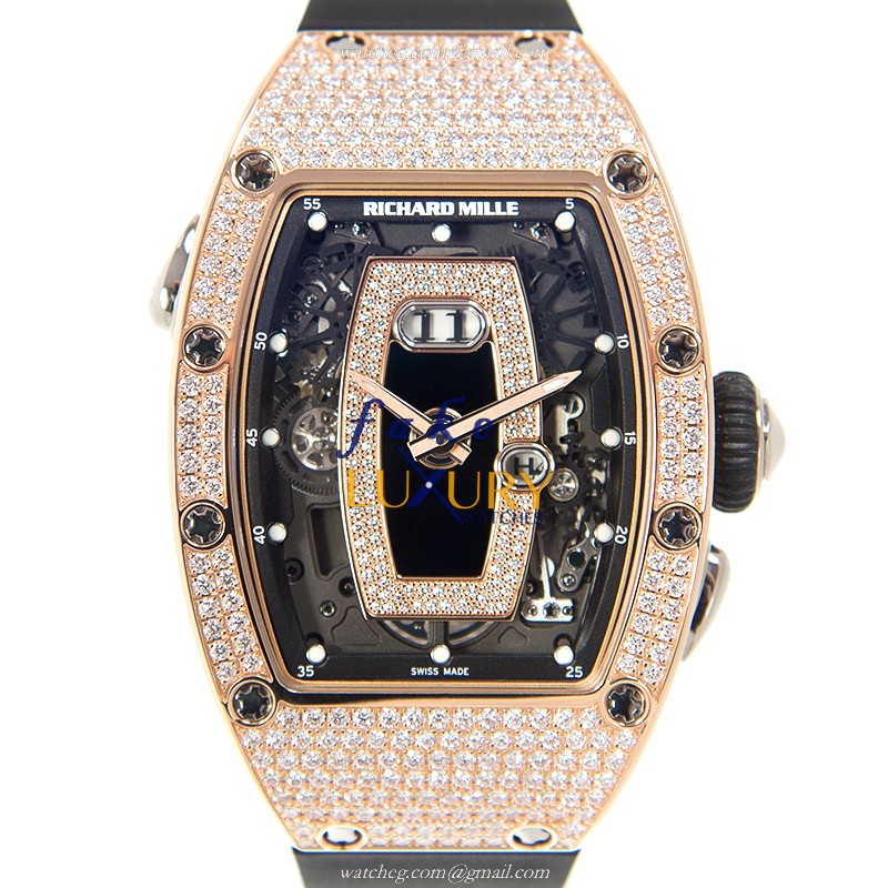 Richard Mille RM037-RG Replica Watch With Automatic Movement, Rose Gold Diamonds Case - Luxury Replica Watch