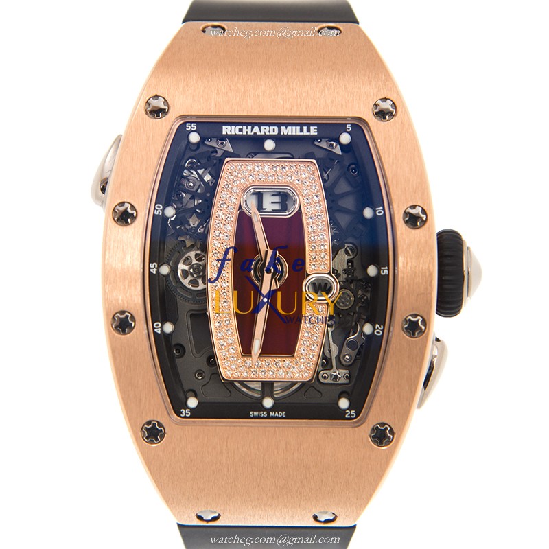 Richard Mille RM037 RG ROSE GOLD Automatic 18kt Rose Gold Rubber Strap Replica Watch - Luxury Replica Watch