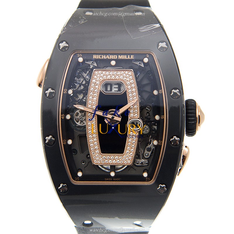 Richard Mille RM037-RG-TZP Replica Watch, Automatic Movement, Gold Dial, Ceramic Case - Luxury Replica Watch
