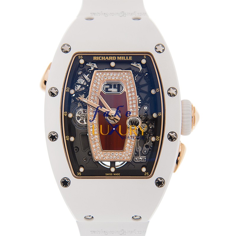 Richard Mille RM037-WHITE CERAMIC Replica Watch, Automatic Movement, Ceramic Case, White Rubber - Luxury Replica Watch