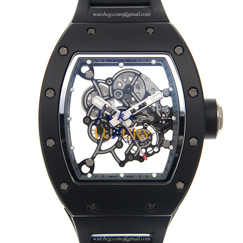 Richard Mille RM055-BUBBA Replica Watch, Manual Wind, Titanium Case, Transparent Skull Dial - Luxury Replica Watch