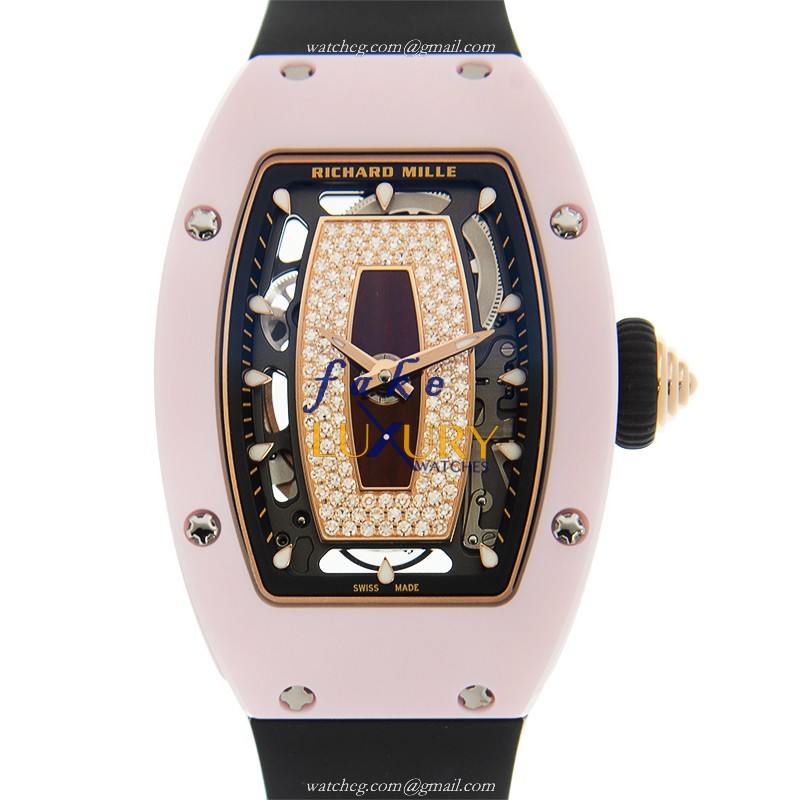 Richard Mille RM07-01 RG-TZP-P - Replica Watch - Automatic - Ceramic Case - Black Rubber Strap - Luxury Replica Watch