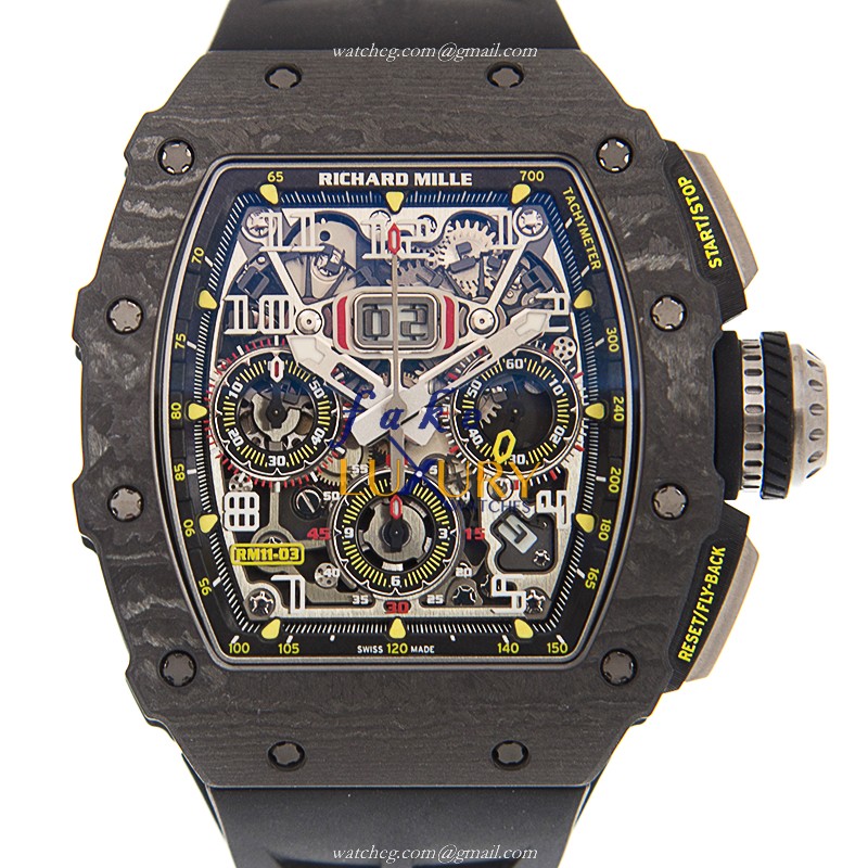 Richard Mille RM11-03 CA Replica Watch With Automatic Movement, Titanium Case, Silver Dial - Luxury Replica Watch