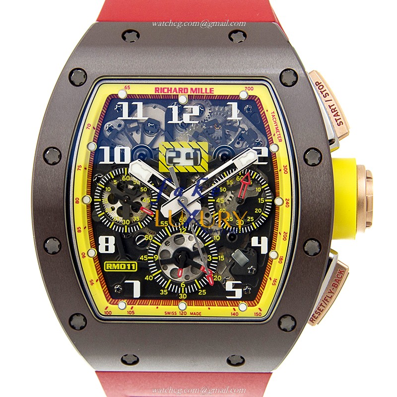 RM11-BADMINTON - Richard Mille RM11-BADMINTON Replica Watch Automatic Titanium Silver Dial Red - Luxury Replica Watch