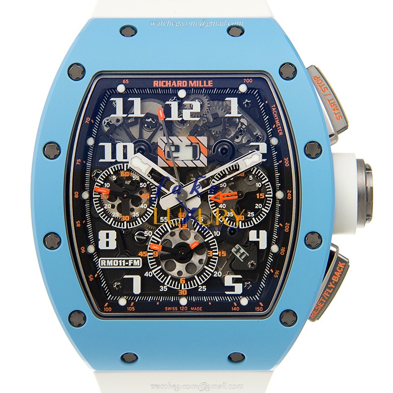 Richard Mille RM11 LAST EDITION Automatic Ceramic Silver Dial White Rubber Replica Watch - Luxury Replica Watch