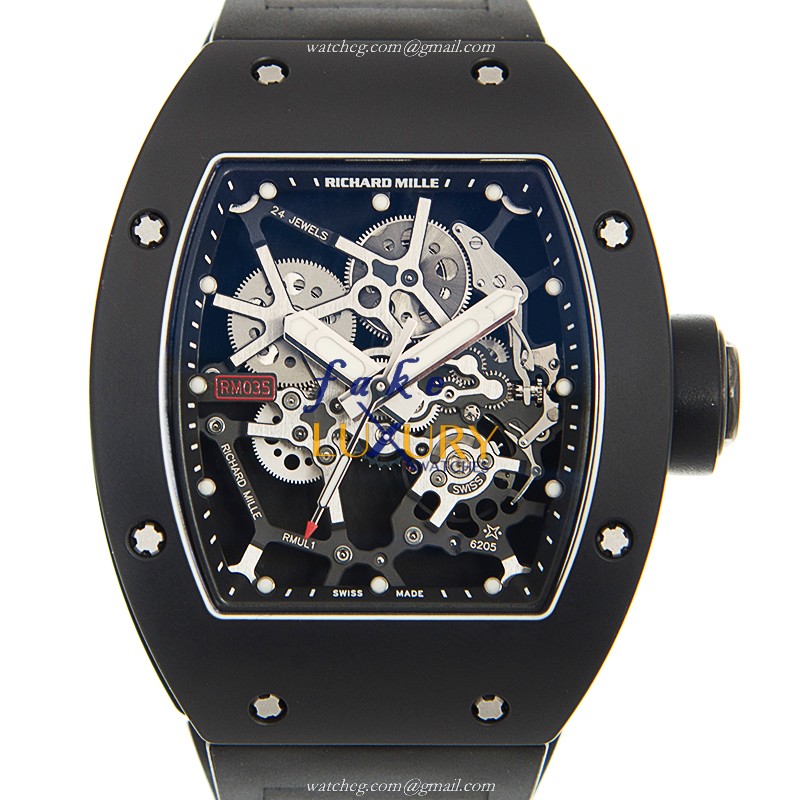 Richard Mille RM35 AN AL-CA Replica Watch, Black Dial, Titanium Case, Automatic - Luxury Replica Watch