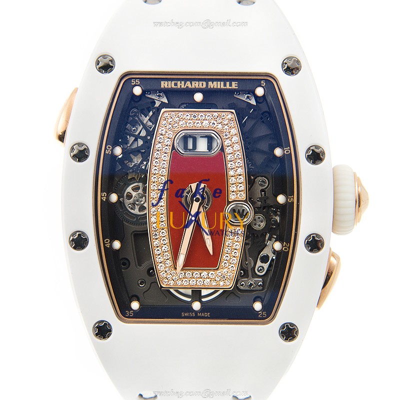 Richard Mille RM37 Ceramic Jasper Diamond Red Dial Automatic Watch, RM37 CERAMIC JASPER DIAMOND RED - Luxury Replica Watch