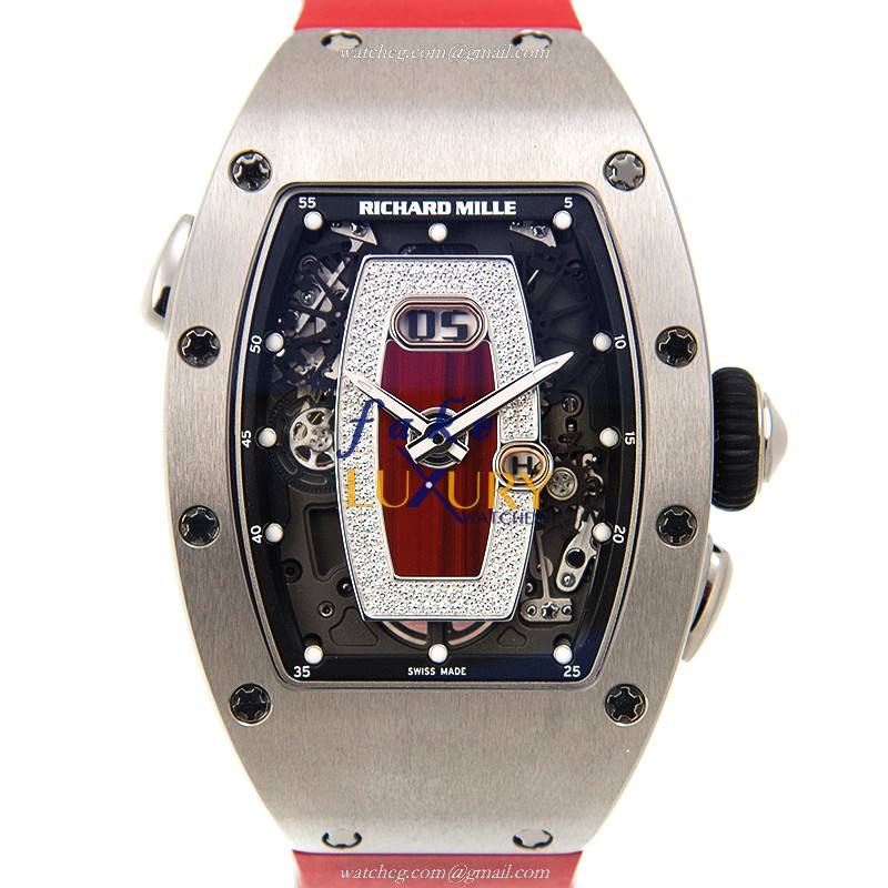 Richard Mille RM37-TITANIUM-RED DIAL Replica Watch, Automatic, Red Dial, Titanium Case, Rubber Strap - Luxury Replica Watch