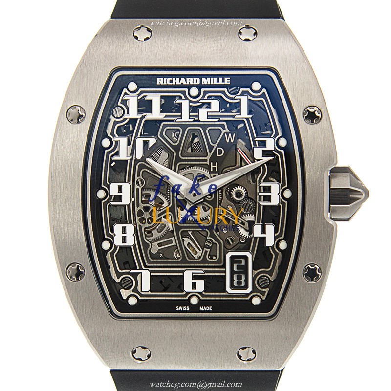 Richard Mille RM67-01 Extra Flat Automatic Titanium Black Dial Rubber Strap Replica Watch - Luxury Replica Watch