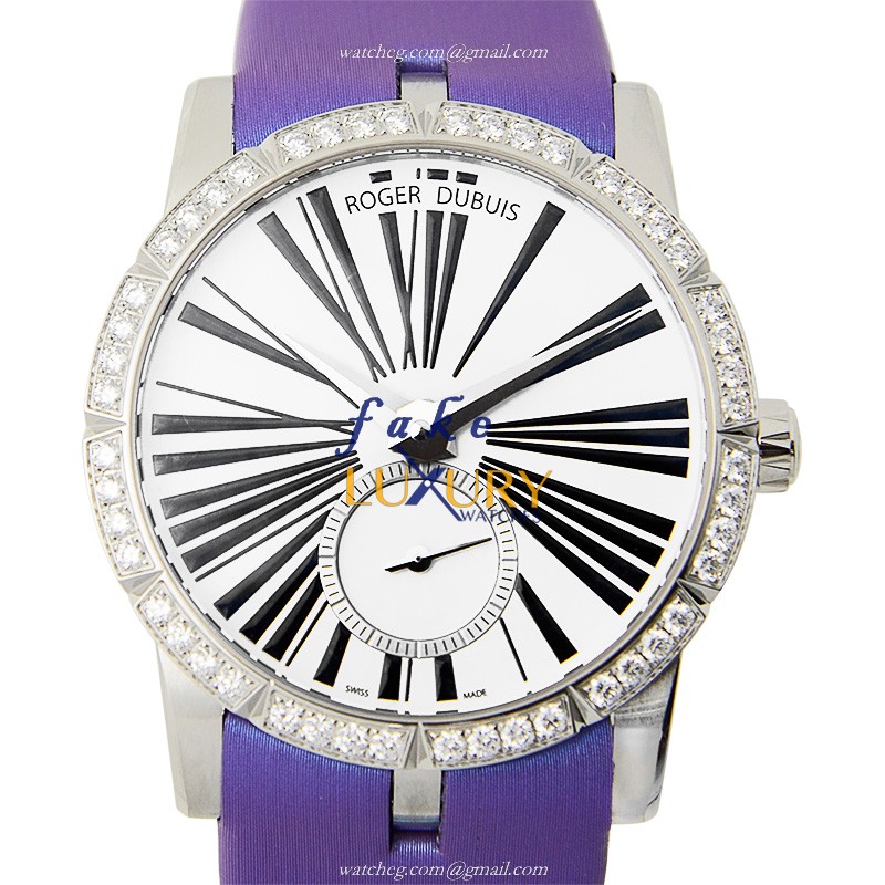 Roger Dubuis DBEX0287 Excalibur Automatic 18kt White Gold Silver Dial Replica Watch - Luxury Replica Watch