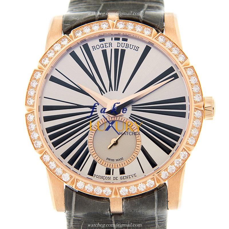 Roger Dubuis RDDBEX0275 Excalibur 36mm Rose Gold Diamond Grey Alligator | 15202ST.OO.1240ST.01 - Luxury Replica Watch