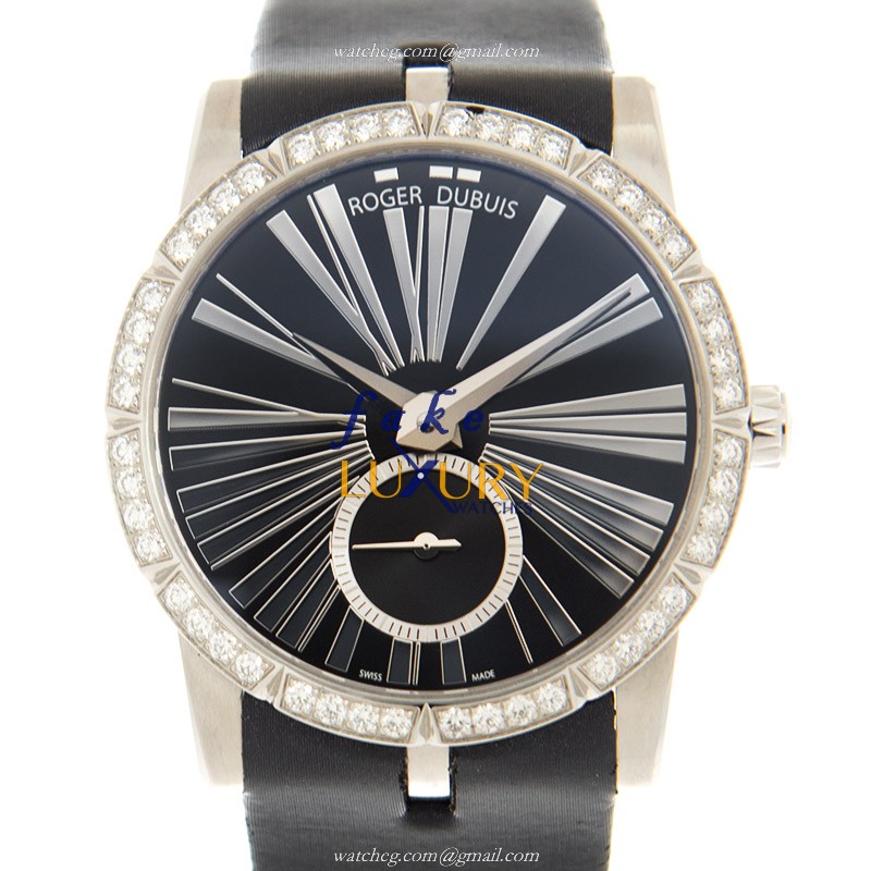 Roger Dubuis RDDBEX0278 Excalibur Replica Watch Black Dial Automatic Stainless Steel Diamonds - Luxury Replica Watch