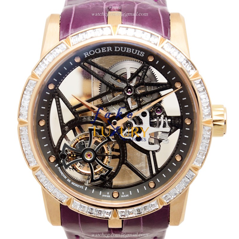Roger Dubuis RDDBEX0404 Excalibur Manual Wind 18kt Rose Gold & Diamonds Replica Watch - Luxury Replica Watch