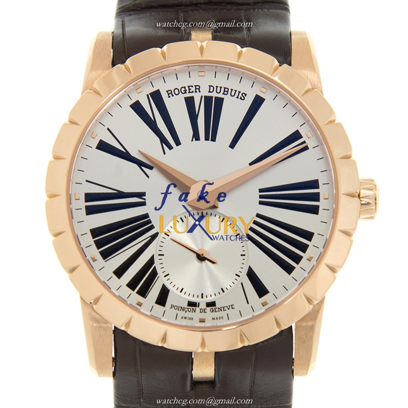 Roger Dubuis Excalibur RDDBEX0461 Automatic 18kt Rose Gold Silver Dial Replica Watch - Luxury Replica Watch