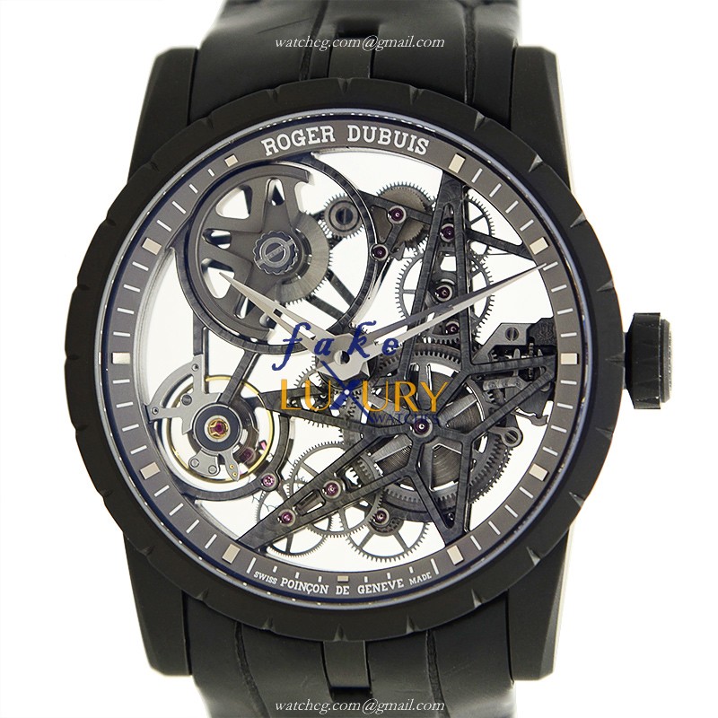 Roger Dubuis RDDBEX0473 Excalibur Replica Watch, Automatic Titanium, Transparent Skull Dial - Luxury Replica Watch