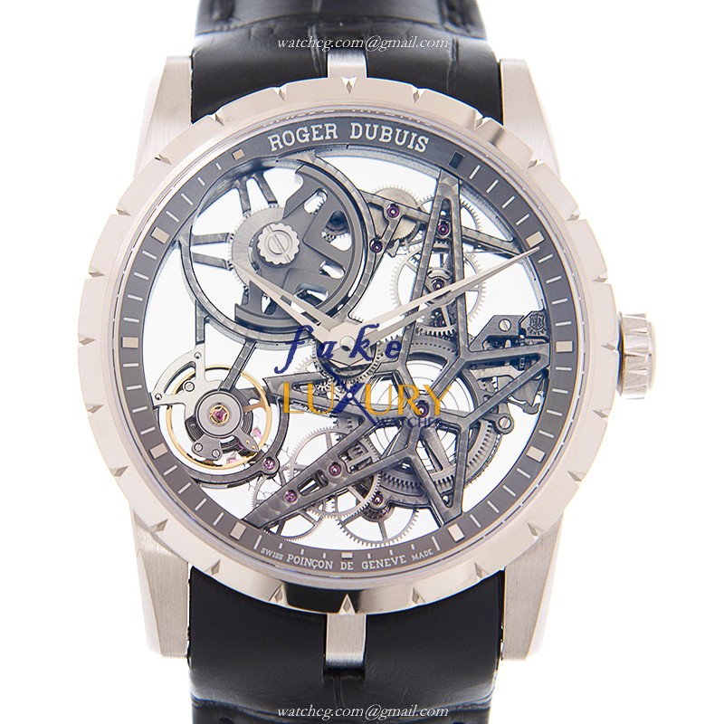 Roger Dubuis RDDBEX0507 Excalibur Replica Watch, Automatic, Transparent Skull Dial, Steel Case - Luxury Replica Watch