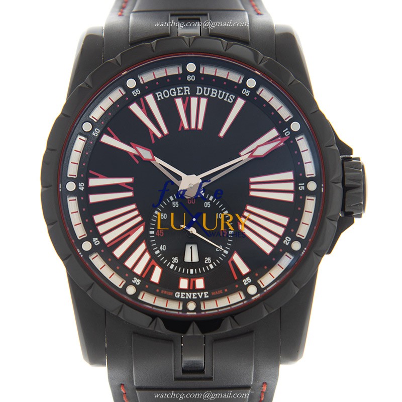 Roger Dubuis RDDBEX0567 Excalibur Automatic Titanium Black Dial Rubber Strap Replica Watch - Luxury Replica Watch