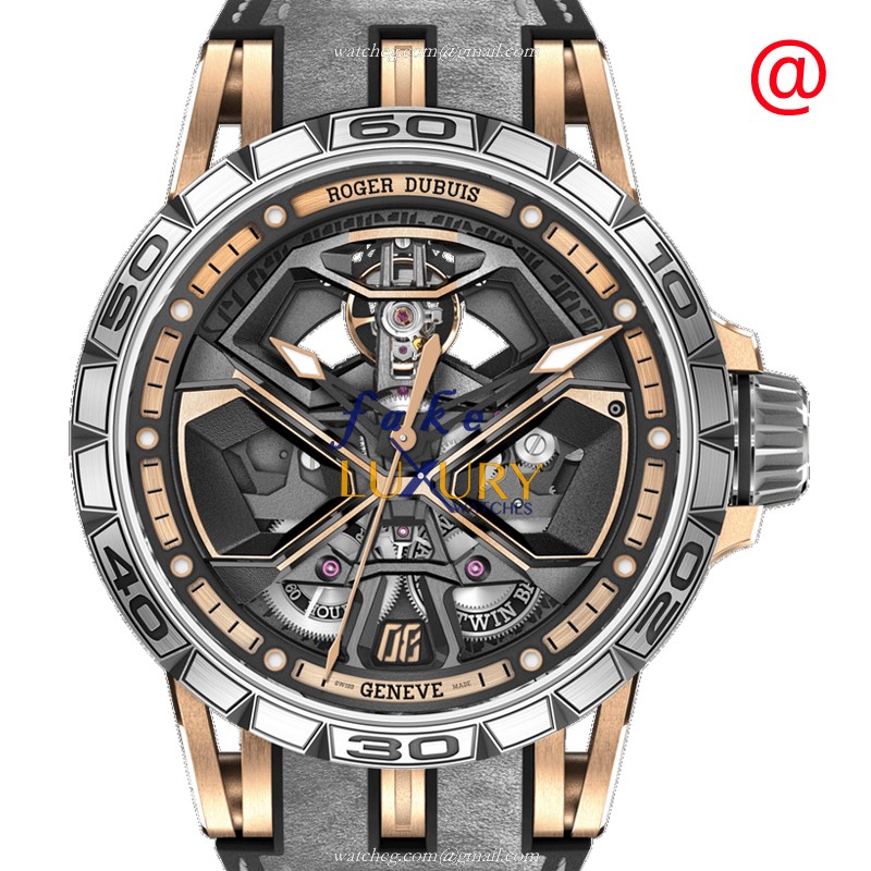 Roger Dubuis RDDBEX0750 Excalibur Spider Replica Watch, Gray Dial, Rose Gold Case - Luxury Replica Watch